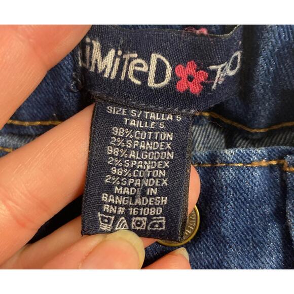 Y2K Denim Shorts Blue with Yellow Trim Limited Too Girls 5 - Picture 3 of 5